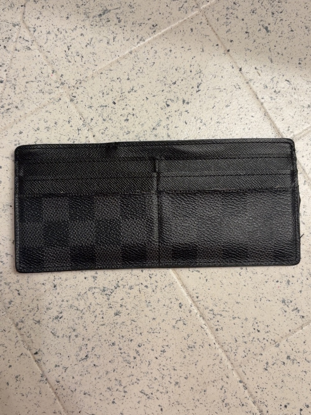 Louis Vuitton Card Holder Damier Graphite Long Black - Authentic